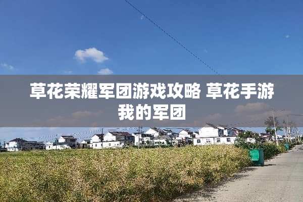 草花荣耀军团游戏攻略 草花手游我的军团