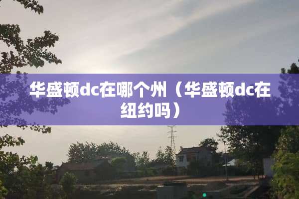 华盛顿dc在哪个州（华盛顿dc在纽约吗）
