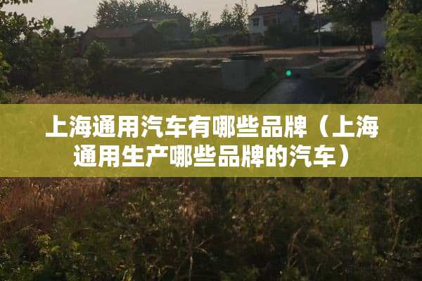 上海通用汽车有哪些品牌（上海通用生产哪些品牌的汽车）
