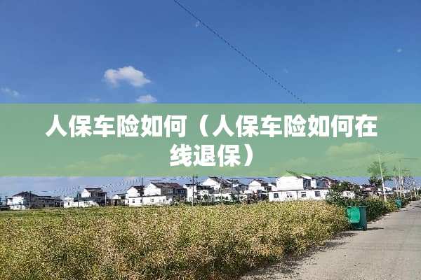 人保车险如何（人保车险如何在线退保）