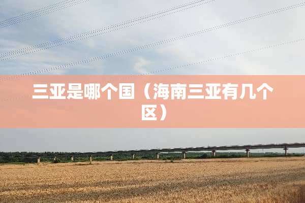 三亚是哪个国（海南三亚有几个区）