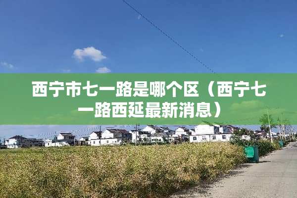 西宁市七一路是哪个区（西宁七一路西延最新消息）