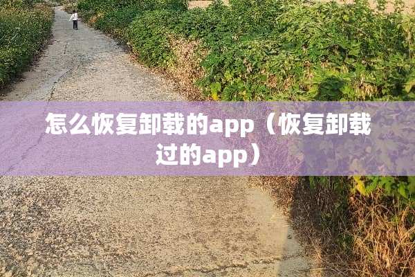 怎么恢复卸载的app（恢复卸载过的app）
