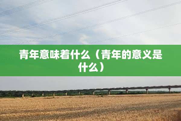 青年意味着什么（青年的意义是什么）