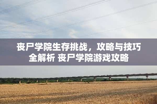 丧尸学院生存挑战，攻略与技巧全解析 丧尸学院游戏攻略