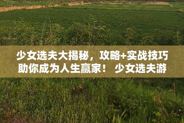 少女选夫大揭秘,攻略+实战技巧助你成为人生**! 少女选夫游戏攻略 少女选夫大揭秘,攻略+实战技巧助你成为人生**! 少女选夫游戏攻略
