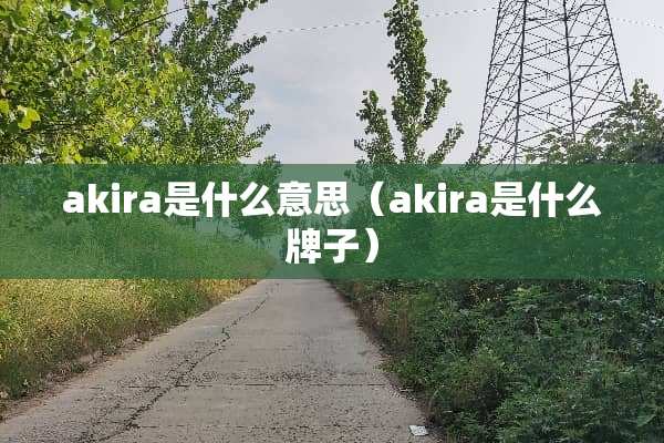akira是什么意思（akira是什么牌子）