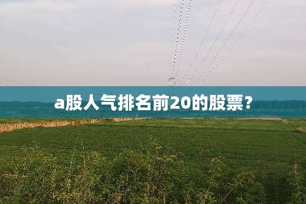 a股人气排名前20的股票？