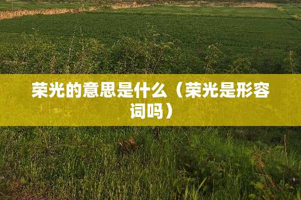 荣光的意思是什么（荣光是形容词吗）