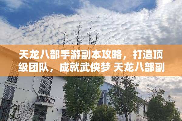 天龙八部手游副本攻略，打造**团队，成就武侠梦 天龙八部副本攻略
