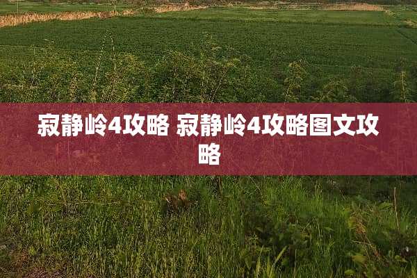寂静岭4攻略 寂静岭4攻略图文攻略 寂静岭4攻略 寂静岭4攻略图文攻略