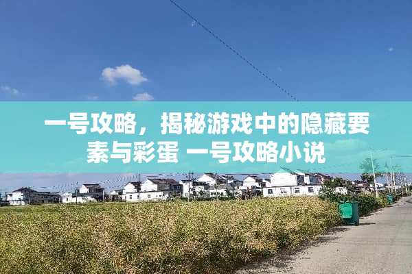 一号攻略，揭秘游戏中的隐藏要素与彩蛋 一号攻略小说