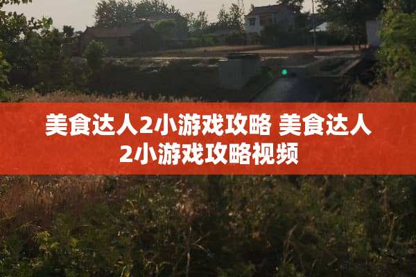 美食达人2小游戏攻略 美食达人2小游戏攻略视频