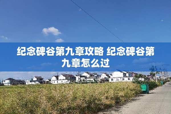纪念碑谷第九章攻略 纪念碑谷第九章怎么过