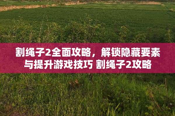 割绳子2全面攻略,解锁隐藏要素与提升游戏技巧 割绳子2攻略 割绳子2全面攻略,解锁隐藏要素与提升游戏技巧 割绳子2攻略