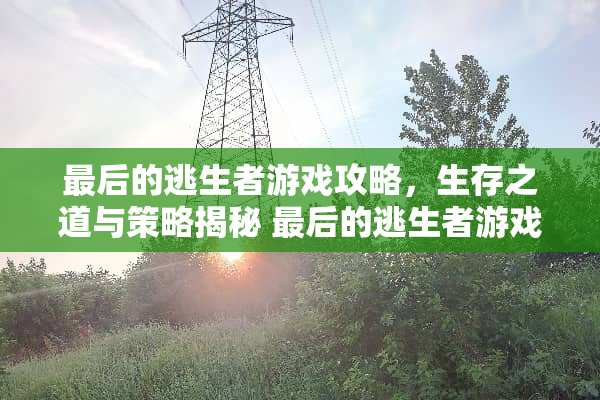 最后的逃生者游戏攻略，生存之道与策略揭秘 最后的逃生者游戏攻略