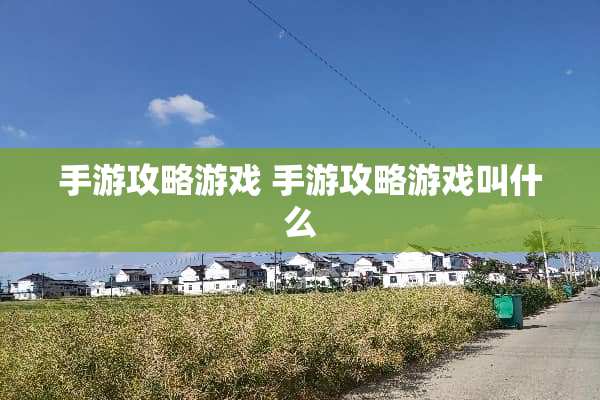 手游攻略游戏 手游攻略游戏叫什么