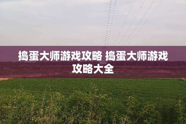 捣蛋大师游戏攻略 捣蛋大师游戏攻略大全