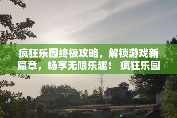 疯狂乐园终极攻略，解锁游戏新篇章，畅享无限乐趣！ 疯狂乐园攻略游戏推荐