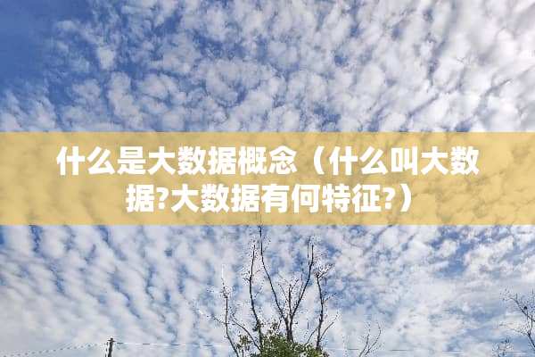什么是大数据概念（什么叫大数据?大数据有何特征?）