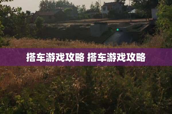 搭车游戏攻略 搭车游戏攻略