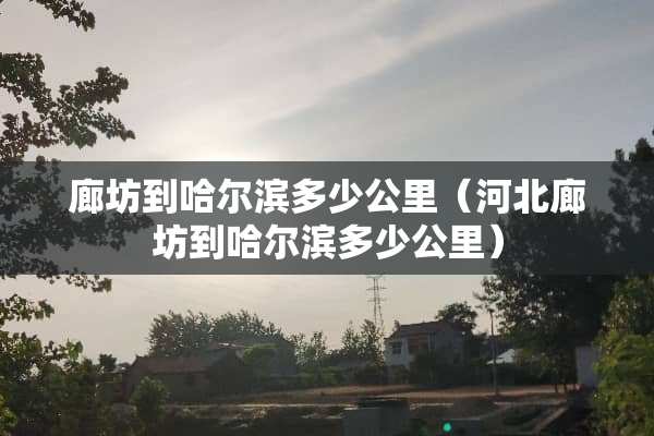 廊坊到哈尔滨多少公里（河北廊坊到哈尔滨多少公里）