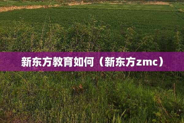 新东方教育如何(新东方zmc) 新东方教育如何(新东方zmc)
