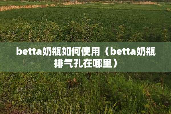 betta奶瓶如何使用（betta奶瓶排气孔在哪里）