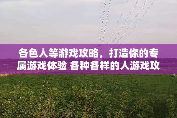 各色人等游戏攻略,打造你的专属游戏体验 各种各样的人游戏攻略 各色人等游戏攻略,打造你的专属游戏体验 各种各样的人游戏攻略