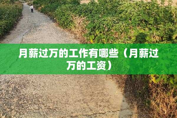 月薪过万的工作有哪些（月薪过万的工资）