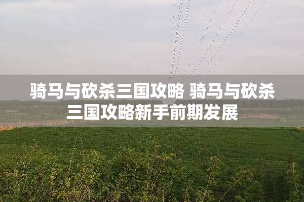 骑马与砍杀三国攻略 骑马与砍杀三国攻略新手前期发展 骑马与砍杀三国攻略 骑马与砍杀三国攻略新手前期发展