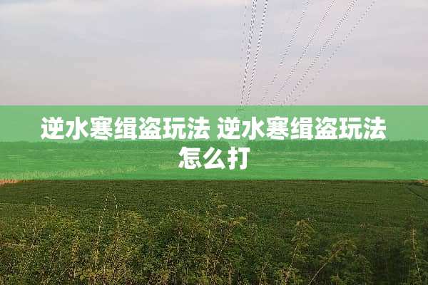 逆水寒缉盗玩法 逆水寒缉盗玩法怎么打