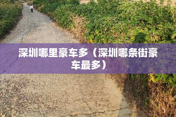 深圳哪里豪车多（深圳哪条街豪车最多）