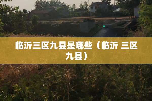 临沂三区九县是哪些（临沂 三区九县）