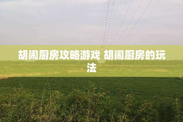 胡闹厨房攻略游戏 胡闹厨房的玩法