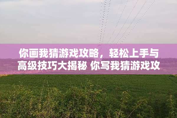 你画我猜游戏攻略，轻松上手与高级技巧大揭秘 你写我猜游戏攻略