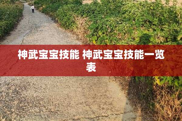 神武宝宝技能 神武宝宝技能一览表