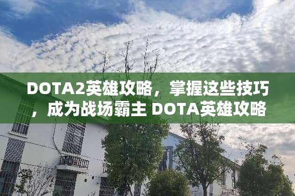 DOTA2英雄攻略，掌握这些技巧，成为战场霸主 DOTA英雄攻略游戏