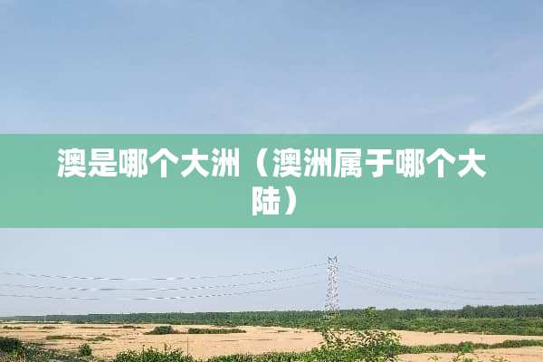澳是哪个大洲（澳洲属于哪个**）