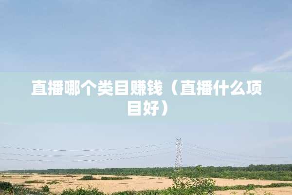 直播哪个类目赚钱（直播什么项目好）