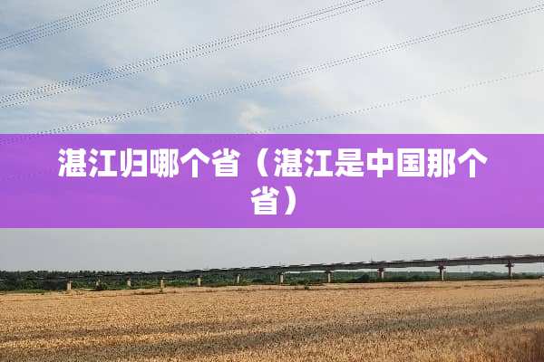 湛江归哪个省（湛江是中国那个省）