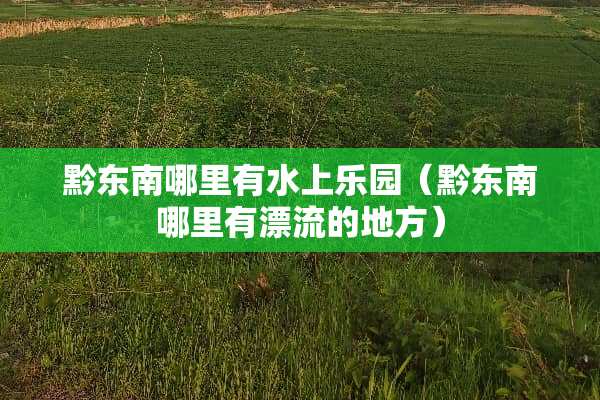 黔东南哪里有水上乐园（黔东南哪里有漂流的地方）