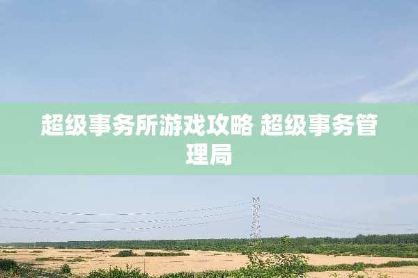 超级事务所游戏攻略 超级事务管理局