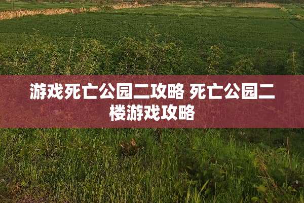 游戏死亡公园二攻略 死亡公园二楼游戏攻略
