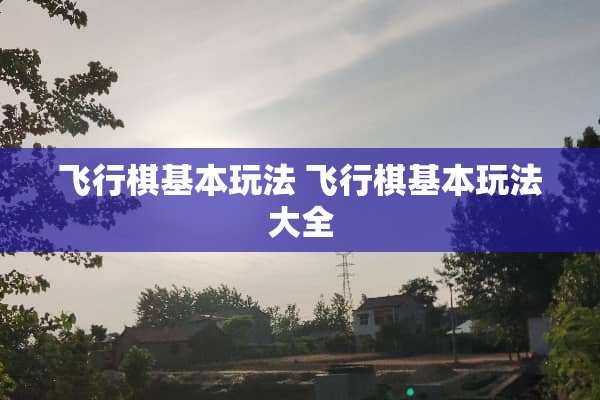 飞行棋基本玩法 飞行棋基本玩法大全