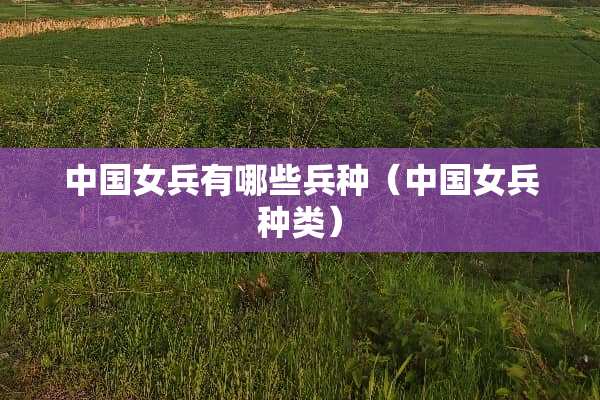 中国女兵有哪些兵种（中国女兵种类）