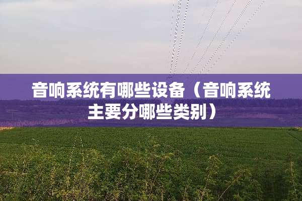 音响系统有哪些设备（音响系统主要分哪些类别）