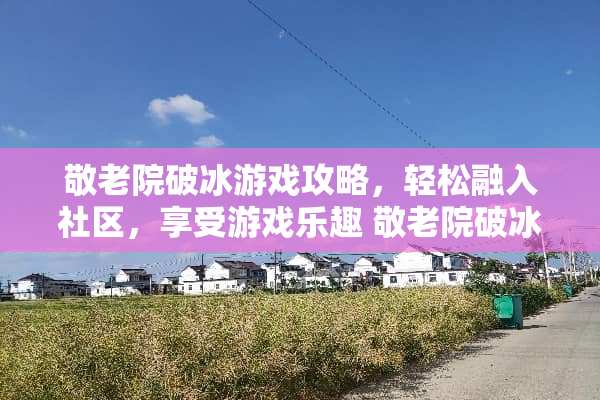敬老院破冰游戏攻略，轻松融入社区，享受游戏乐趣 敬老院破冰游戏攻略