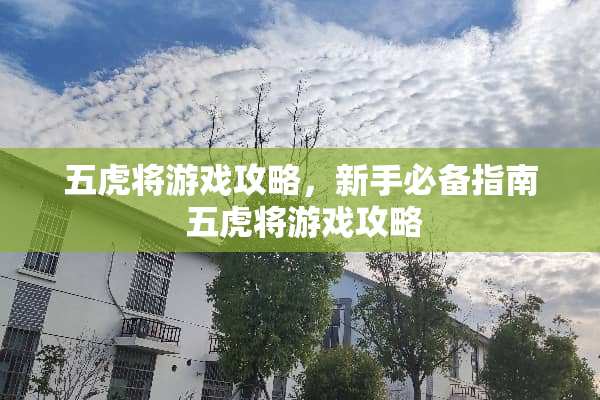 五虎将游戏攻略，新手必备指南 五虎将游戏攻略