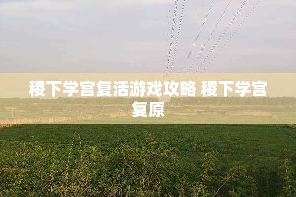 稷下学宫**游戏攻略 稷下学宫复原